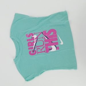Nike "GIRKS RUN THIS" Athletic Cut Girl's 5/6 T-Shirt